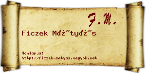 Ficzek Mátyás névjegykártya