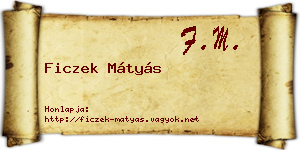 Ficzek Mátyás névjegykártya