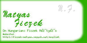 matyas ficzek business card